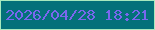 文字の大きさ：3、枠の色：a8e9be、背景の色：04717a、文字の色：7967ee 無料ブログパーツのブログ時計