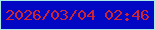 文字の大きさ：1、枠の色：a8e9e6、背景の色：0207c4、文字の色：cd2335 無料ブログパーツのブログ時計