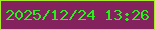 文字の大きさ：4、枠の色：a8eb29、背景の色：83225c、文字の色：29ef1a 無料ブログパーツのブログ時計