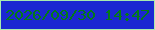 文字の大きさ：2、枠の色：a8ebae、背景の色：1b27d2、文字の色：037a19 無料ブログパーツのブログ時計
