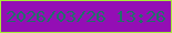 文字の大きさ：5、枠の色：a8ed37、背景の色：940eb5、文字の色：217069 無料ブログパーツのブログ時計