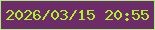 文字の大きさ：1、枠の色：a8ed7e、背景の色：6d2b6a、文字の色：a8f623 無料ブログパーツのブログ時計