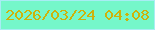 文字の大きさ：4、枠の色：a8edf4、背景の色：75f7ca、文字の色：cdb20b 無料ブログパーツのブログ時計