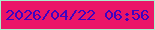 文字の大きさ：2、枠の色：a8efcc、背景の色：eb1568、文字の色：3f03c1 無料ブログパーツのブログ時計