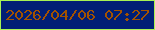 文字の大きさ：5、枠の色：a8f253、背景の色：011f75、文字の色：a35200 無料ブログパーツのブログ時計