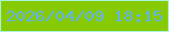 文字の大きさ：3、枠の色：a8f2d9、背景の色：88ca02、文字の色：5fb6e8 無料ブログパーツのブログ時計