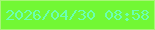 文字の大きさ：1、枠の色：a8f478、背景の色：72f834、文字の色：6affb2 無料ブログパーツのブログ時計