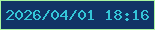 文字の大きさ：5、枠の色：a8f6a0、背景の色：113466、文字の色：34c5d8 無料ブログパーツのブログ時計