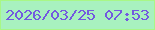 文字の大きさ：1、枠の色：a8f786、背景の色：a8f1bf、文字の色：7359df 無料ブログパーツのブログ時計