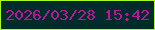 文字の大きさ：2、枠の色：a8f821、背景の色：022b2b、文字の色：b8189c 無料ブログパーツのブログ時計