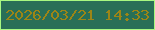文字の大きさ：5、枠の色：a8f881、背景の色：296f57、文字の色：9d8516 無料ブログパーツのブログ時計