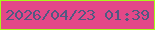 文字の大きさ：4、枠の色：a8f91a、背景の色：e34888、文字の色：515982 無料ブログパーツのブログ時計