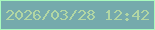 文字の大きさ：4、枠の色：a8fabe、背景の色：75aaac、文字の色：b1d6a4 無料ブログパーツのブログ時計