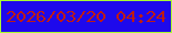 文字の大きさ：4、枠の色：a8fc31、背景の色：1e09ec、文字の色：be1c12 無料ブログパーツのブログ時計