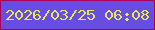 文字の大きさ：5、枠の色：a90059、背景の色：674ee2、文字の色：ebe754 無料ブログパーツのブログ時計