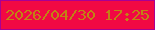 文字の大きさ：5、枠の色：a90094、背景の色：f10943、文字の色：c08314 無料ブログパーツのブログ時計
