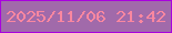 文字の大きさ：5、枠の色：a902de、背景の色：a16aaa、文字の色：f987a0 無料ブログパーツのブログ時計