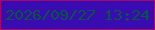 文字の大きさ：4、枠の色：a9036c、背景の色：380cb1、文字の色：05583f 無料ブログパーツのブログ時計