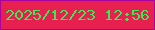 文字の大きさ：4、枠の色：a9039d、背景の色：e8204f、文字の色：3ce954 無料ブログパーツのブログ時計