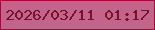 文字の大きさ：2、枠の色：a90539、背景の色：c3658b、文字の色：75132c 無料ブログパーツのブログ時計