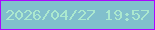 文字の大きさ：4、枠の色：a907ff、背景の色：81bfcc、文字の色：abe8cf 無料ブログパーツのブログ時計