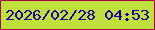 文字の大きさ：5、枠の色：a90942、背景の色：bedf3c、文字の色：1a00a5 無料ブログパーツのブログ時計