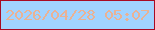 文字の大きさ：4、枠の色：a90a23、背景の色：a1d3ff、文字の色：eab293 無料ブログパーツのブログ時計