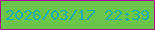 文字の大きさ：3、枠の色：a90a8e、背景の色：69c64b、文字の色：1fada8 無料ブログパーツのブログ時計