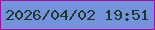 文字の大きさ：3、枠の色：a90ca0、背景の色：7393dd、文字の色：1e3a25 無料ブログパーツのブログ時計