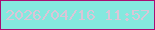 文字の大きさ：2、枠の色：a90e72、背景の色：85e8de、文字の色：dbc5d7 無料ブログパーツのブログ時計