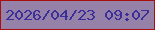 文字の大きさ：3、枠の色：a9100d、背景の色：9682a8、文字の色：3c2f98 無料ブログパーツのブログ時計