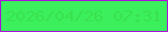 文字の大きさ：2、枠の色：a912d8、背景の色：3bef5d、文字の色：3ae24e 無料ブログパーツのブログ時計