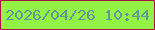 文字の大きさ：4、枠の色：a91343、背景の色：93f246、文字の色：619799 無料ブログパーツのブログ時計