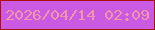 文字の大きさ：1、枠の色：a91408、背景の色：ca5ae2、文字の色：f295ab 無料ブログパーツのブログ時計