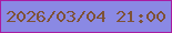 文字の大きさ：1、枠の色：a91ba1、背景の色：8a89e4、文字の色：7e5236 無料ブログパーツのブログ時計