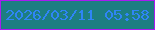 文字の大きさ：4、枠の色：a91bf1、背景の色：1d7e82、文字の色：2f85f6 無料ブログパーツのブログ時計