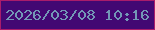 文字の大きさ：3、枠の色：a91c6b、背景の色：420873、文字の色：7397b6 無料ブログパーツのブログ時計