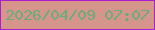 文字の大きさ：1、枠の色：a91dca、背景の色：d5958b、文字の色：6aab7e 無料ブログパーツのブログ時計