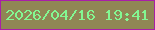 文字の大きさ：2、枠の色：a91ea8、背景の色：908655、文字の色：83f892 無料ブログパーツのブログ時計