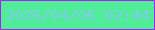 文字の大きさ：1、枠の色：a920f7、背景の色：50ec98、文字の色：7fccf0 無料ブログパーツのブログ時計