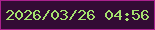 文字の大きさ：5、枠の色：a9218d、背景の色：320b34、文字の色：a4e26e 無料ブログパーツのブログ時計
