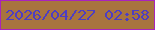 文字の大きさ：1、枠の色：a923bd、背景の色：a8743f、文字の色：4d3ec2 無料ブログパーツのブログ時計