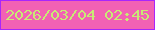 文字の大きさ：2、枠の色：a925fb、背景の色：f261b4、文字の色：c8ea75 無料ブログパーツのブログ時計