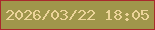 文字の大きさ：5、枠の色：a9292d、背景の色：a0964b、文字の色：ecd499 無料ブログパーツのブログ時計