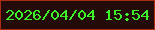 文字の大きさ：3、枠の色：a92b11、背景の色：230b0a、文字の色：3ef228 無料ブログパーツのブログ時計