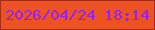 文字の大きさ：2、枠の色：a92b16、背景の色：ec5222、文字の色：971ff1 無料ブログパーツのブログ時計