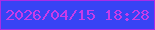文字の大きさ：5、枠の色：a92be6、背景の色：3843f4、文字の色：c63ce9 無料ブログパーツのブログ時計