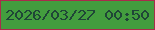 文字の大きさ：4、枠の色：a92c4b、背景の色：439d3e、文字の色：1f4637 無料ブログパーツのブログ時計