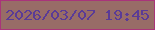 文字の大きさ：2、枠の色：a9347a、背景の色：986c67、文字の色：5a3b96 無料ブログパーツのブログ時計