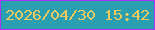 文字の大きさ：3、枠の色：a934ff、背景の色：299faf、文字の色：edc95e 無料ブログパーツのブログ時計